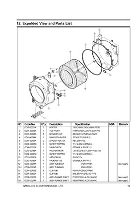 Стиральные машины SAMSUNG SWV-1200F/1100F/1000F/800F P1291/P1091/P8091/P6091