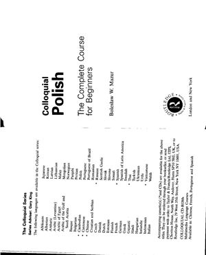 Mazur B. Colloquial Polish. The Complete Course for Beginners