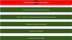 Культура умственного труда студента