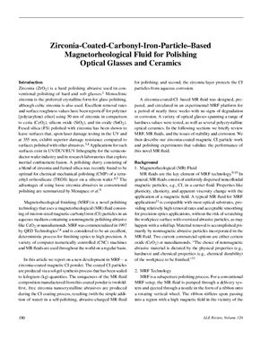Shafrir S.N. (et al.) Zirconia-coated-carbonyl-iron-particle-based magnetorheological fluid for polishing optical glasses and ceramics