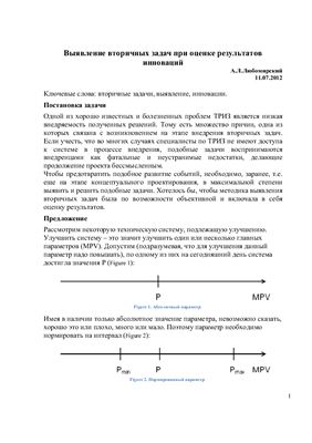 Любомирский А.Л. Выявление вторичных задач при оценке результатов инноваций