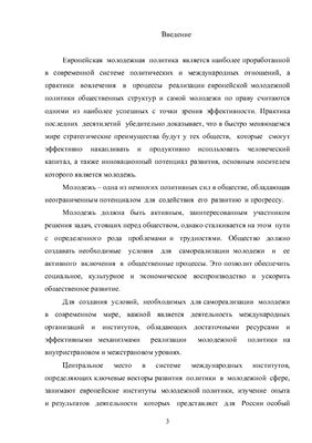 Международный опыт работы с молодежью