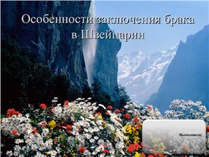 Презентация - особенности заключения брака в швейцарии