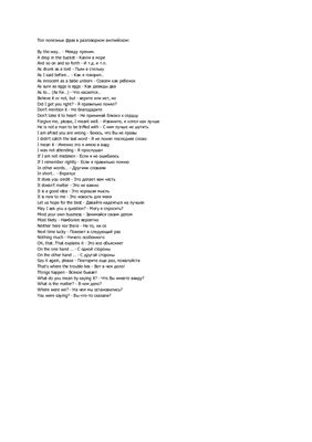 Топ полезных фраз в разговорном английском