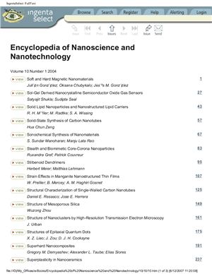 Nalwa H.S. Encyclopedia of Nanoscience and Nanotechnology. Volume 10