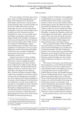 Dittmar C. Über die Koräken und die ihnen sehr nahe verwandten Tschuktschen