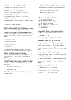 Время на английском языке