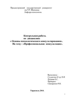 Профессиональная консультация