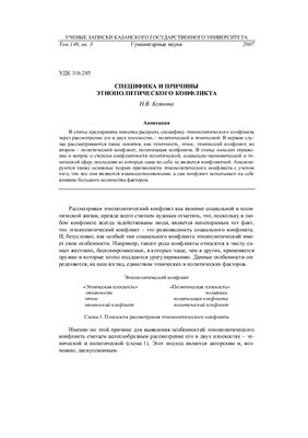Буянова Н.В. Специфика и причины этнополитического конфликта