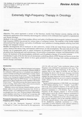 Teppone М., et al. Extremely High-Frequency Therapy in Oncology