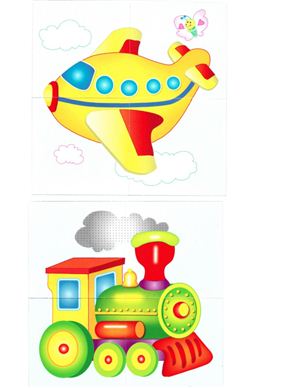 Разрезные картинки. Едем, плывем, летим. Игра для детей 2-3 лет