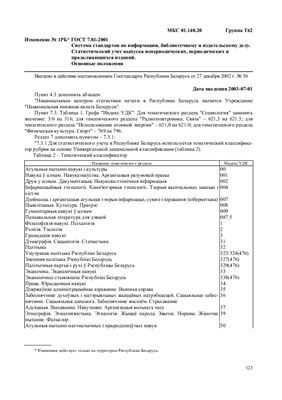 ГОСТ 7.81-2001 Система стандартов по информации, библиотечному и издательскому делу. Статистический учет выпуска непериодических, периодических и продолжающихся изданий. Основные положения. (Республика Беларусь)