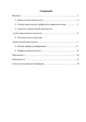 Профессиограмма труда учителя
