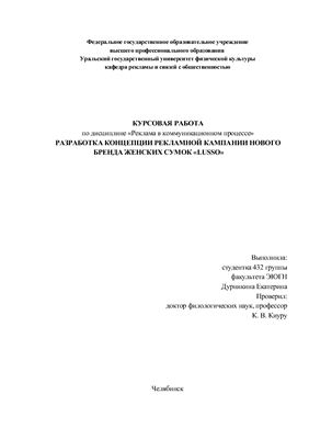 Разработка концепции рекламной кампании нового бренда (женская сумка)