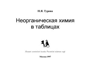 Турова Н.Я. Неорганическая химия в таблицах