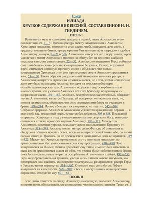 Краткое содержание поэмы Гомера Илиада