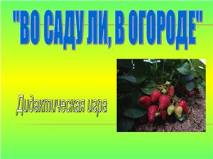 Во саду ли, в огороде