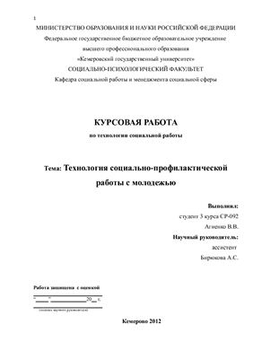 Технология социально-профилактической работы с молодежью