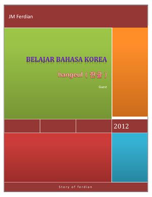 Ferdian J.M. Belajar Bahasa Korea