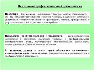 Психология профессиональной деятельности